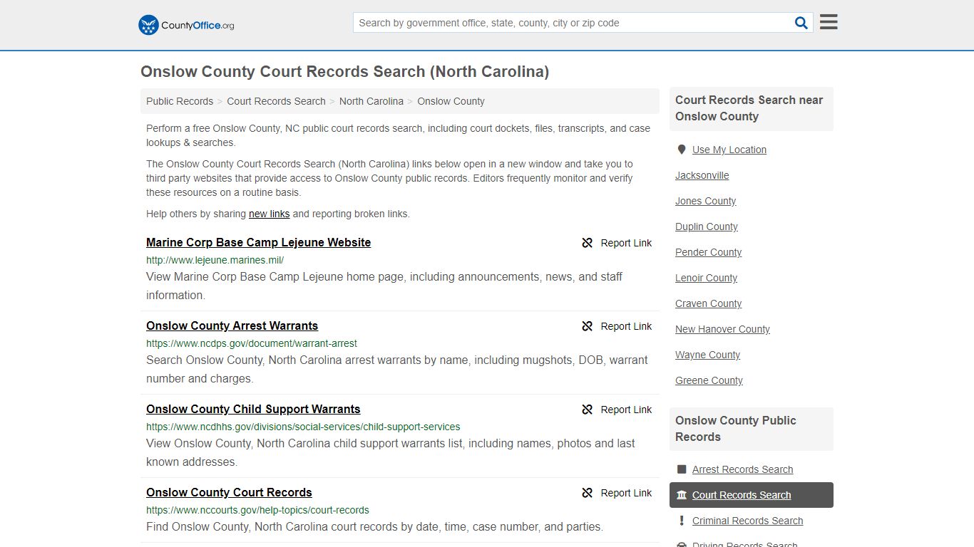 Onslow County Court Records Search (North Carolina)